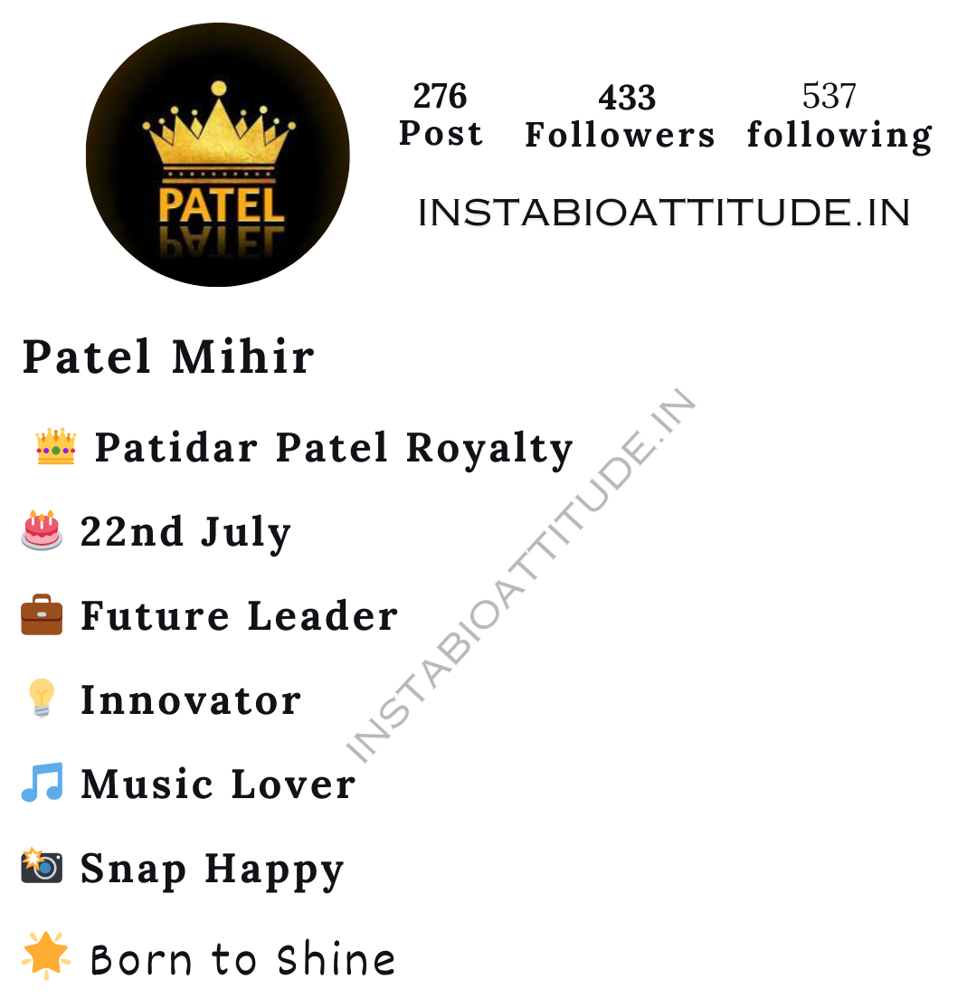 Best Patel Bio For Instagram