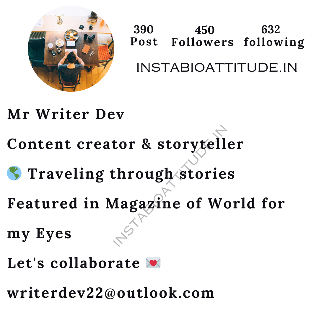 Writers Bio instagram
