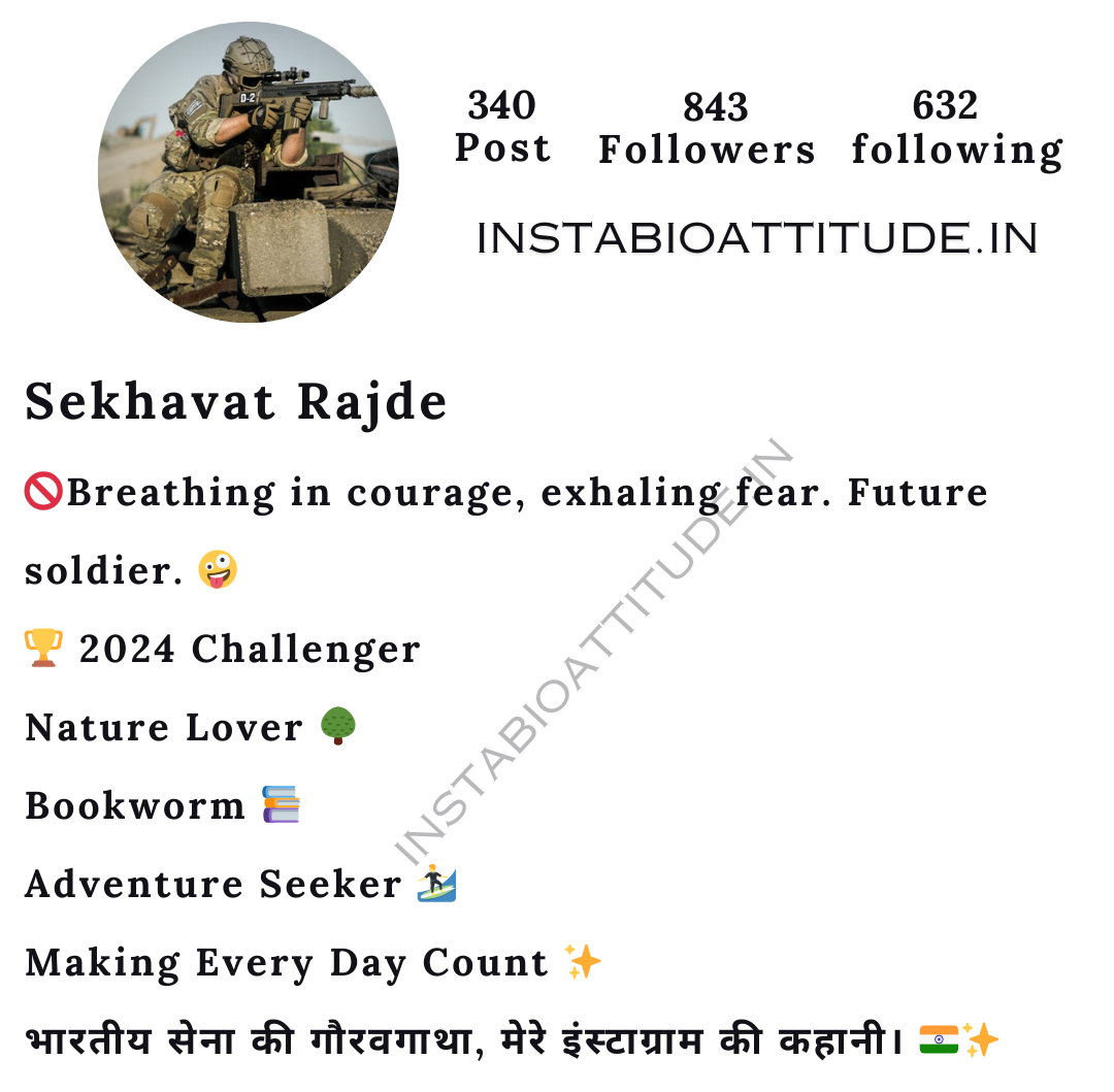 Best Indian Army Bio For Instagram
